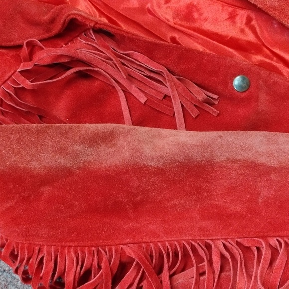 Vintage Vacco Red Suede Tasseled Jacket - Picture 4 of 10